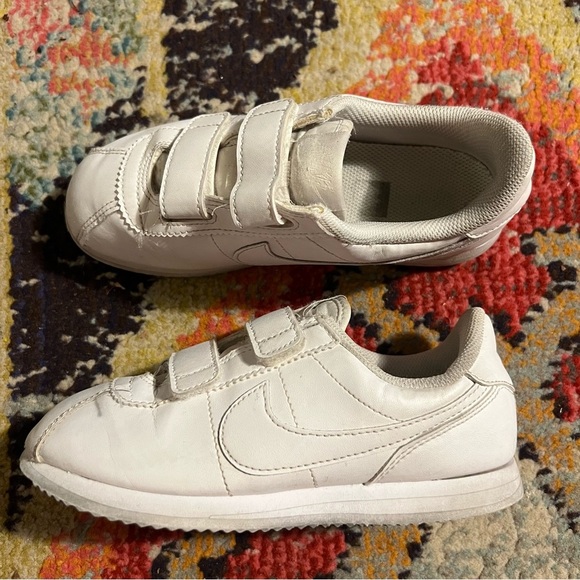 NIKE CORTEZ BASIC SL PRESCHOOL LITTLE KID TRIPLE WHITE - 1Y - Picture 1 of 5